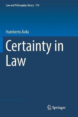 Certainty in Law - Humberto Ávila - cover