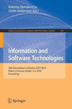 Information and Software Technologies: 24th International Conference, ICIST 2018, Vilnius, Lithuania, October 4–6, 2018, Proceedings
