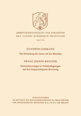 Die Einwirkung des Lärms auf den Menschen - Gunther Lehmann - cover