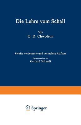 Die Lehre vom Schall - Orest D. Chvol'son - cover