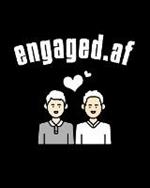 Engaged.af: Gay Wedding Guest Book - Mr And Mr Engagement Gift - Blank Paperback 8 x 10, 200 Pages With All Kinds Of Kisses Cover