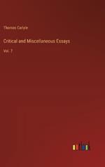 Critical and Miscellaneous Essays: Vol. 7