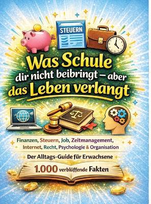 Was Schule dir nicht beibringt - aber das Leben verlangt: Finanzen, Steuern, Job, Zeitmanagement, Internet, Recht, Psychologie & Organisation Der Alltags-Guide für Erwachsene - 1.000 verblüffende Fakten - Dominik Mikulaschek - cover