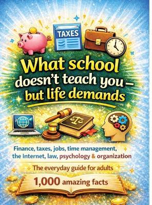 What school doesn't teach you - but life demands: Finance, taxes, jobs, time management, the internet, law, psychology & organisation The everyday guide for adults - 1,000 amazing facts - Dominik Mikulaschek - cover