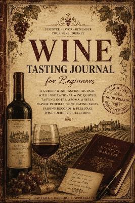 Wine Tasting Journal for Beginners: A Guided Wine Tasting Journal with Inspirational Wine Quotes, Tasting Notes, Aroma Wheels, Flavor Profiles, Wine Rating Pages, Pairing Records & Personal Wine Journey Reflections - Inge Baum - cover