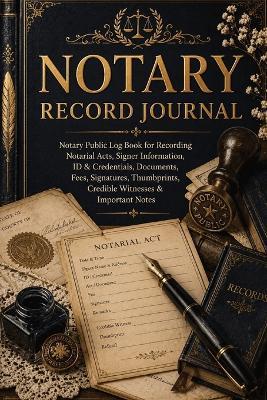 Notary Record Journal: Notary Public Log Book for Recording Notarial Acts, Signer Information, ID & Credentials, Documents, Fees, Signatures, Thumbprints, Credible Witnesses & Important Notes - Inge Baum - cover