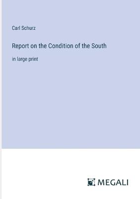 Report on the Condition of the South: in large print - Carl Schurz - cover