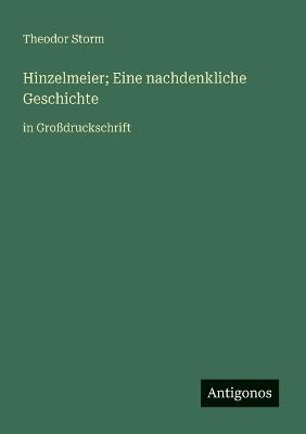 Hinzelmeier; Eine nachdenkliche Geschichte: in Großdruckschrift - Theodor Storm - cover