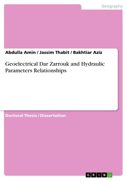 Geoelectrical Dar Zarrouk and Hydraulic Parameters Relationships