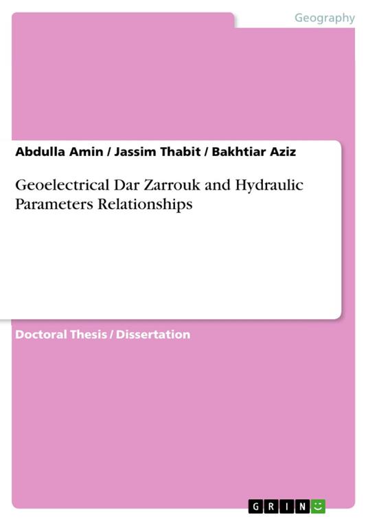 Geoelectrical Dar Zarrouk and Hydraulic Parameters Relationships