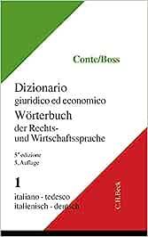  Dizionario giuridico economico 1 italiano-tedesco -  Giuseppe Conte - copertina