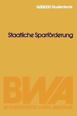 Anlageformen — Staatliche Sparförderung - Hubert Heveling - cover