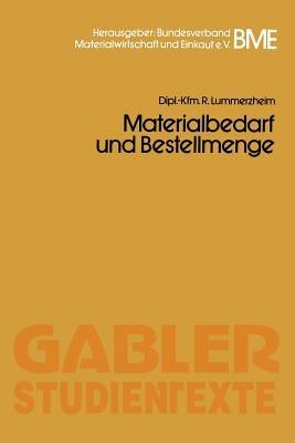 Materialbedarf und Bestellmenge - Richard Lummerzheim - cover