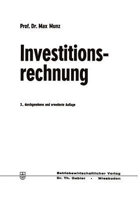 Investitionsrechnung - Max Munz - cover