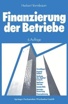 Finanzierung der Betriebe - Herbert Vormbaum - cover