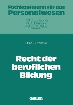 Recht der beruflichen Bildung - Manfred v. Lewinski - cover