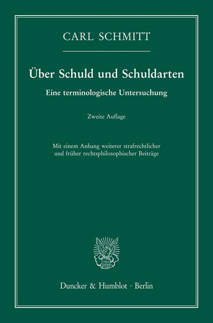 Über Schuld und Schuldarten.
