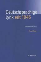 Deutschsprachige Lyrik seit 1945 - Hermann Korte - cover