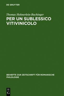 Per un sublessico vitivinicolo - Thomas Hohnerlein-Buchinger - cover