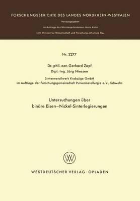Untersuchungen über binäre Eisen-Nickel-Sinterlegierungen - Gerhard Zapf - cover