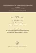Untersuchung der gegenseitigen Beeinflussung benachbarter Sprengschüsse beim Sprengen im Gestein