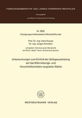 Untersuchungen zum Einfluß der Gefügeausbildung auf das Wälzreibungs- und Verschleißverhalten vergüteter Stähle - Hans Krause - cover