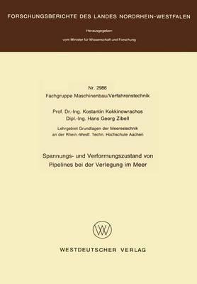 Spannungs- und Verformungszustand von Pipelines bei der Verlegung im Meer - Konstantin Kokkinowrachos - cover