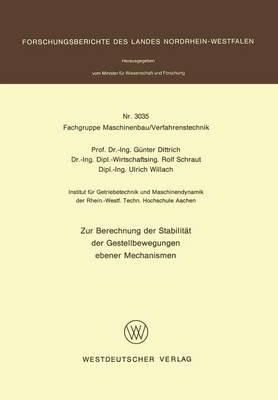 Zur Berechnung der Stabilität der Gestellbewegungen ebener Mechanismen - Günter Dittrich - cover