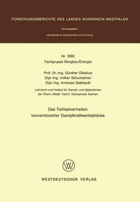 Das Teillastverhalten konventioneller Dampfkraftwerksblöcke - Günther Dibelius - cover