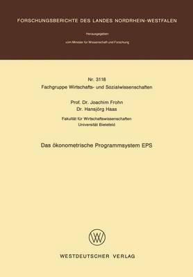 Das ökonometrische Programmsystem EPS - Joachim Frohn - cover