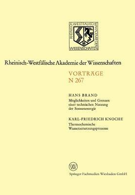 Möglichkeiten und Grenzen einer technischen Nutzung der Sonnenenergie. Thermochemische Wasserzersetzungsprozesse: 246. Sitzung am 3. November 1976 in Düsseldorf - Hans Brand - cover