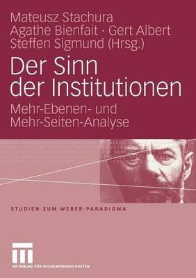 Der Sinn der Institutionen: Mehr-Ebenen- und Mehr-Seiten-Analyse - cover