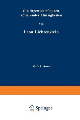Gleichgewichtsfiguren Rotierender Flüssigkeiten - L. Lichtenstein - cover