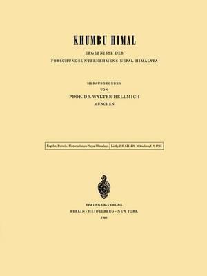 Khumbu Himal — Ergebnisse des Forschungsunternehmens Nepal Himalaya: Band 1 / 3. Lieferung - cover