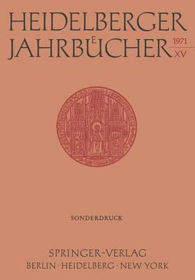 Heidelberger Jahrbücher - H. Schipperges - cover
