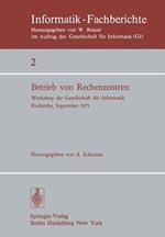 Betrieb von Rechenzentren: Workshop der Gesellschaft für Informatik, Karlsruhe, 23.–24. September 1975
