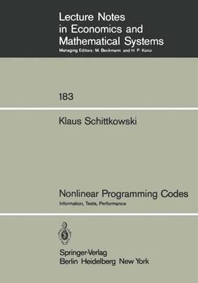 Nonlinear Programming Codes: Information, Tests, Performance - Klaus Schittkowski - cover