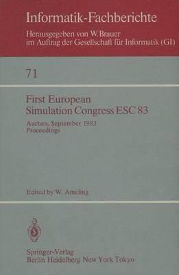 First European Simulation Congress ESC 83: Aachen, September, 12–16, 1983 Proceedings - cover