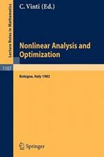 Nonlinear Analysis and Optimization: Proceedings of the International Conference held in Bologna, Italy, May 3-7, 1982