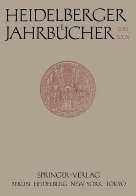 Heidelberger Jahrbücher - H. Schipperges - cover