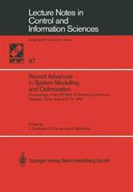 Recent Advances in System Modelling and Optimization: Proceedings of the IFIP-WG 7/1 Working Conference, Santiago, Chile, August 27–31, 1984