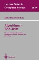 Algorithms - ESA 2000: 8th Annual European Symposium Saarbrücken, Germany, September 5-8, 2000 Proceedings - cover