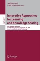 Innovative Approaches for Learning and Knowledge Sharing: First European Conference on Technology Enhanced Learning, EC-TEL 2006, Crete, Greece, October 1-4, 2006, Proceedings - cover