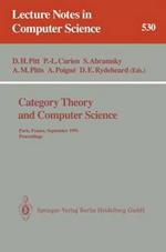 Category Theory and Computer Science: Paris, France, September 3-6, 1991. Proceedings