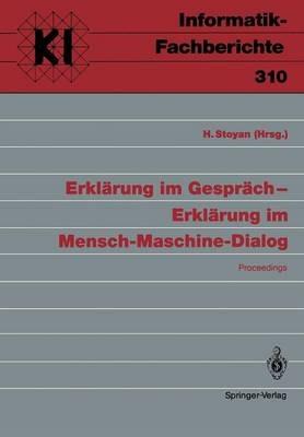 Erklärung im Gespräch — Erklärung im Mensch-Maschine-Dialog: Proceedings - cover