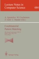 Combinatorial Pattern Matching: Third Annual Symposium, Tucson, Arizona, USA, April 29 - May 1, 1992. Proceedings - cover