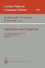 Algorithms and Complexity: Second Italian Conference, CIAC '94, Rome, Italy, February 23 - 25, 1994. Proceedings