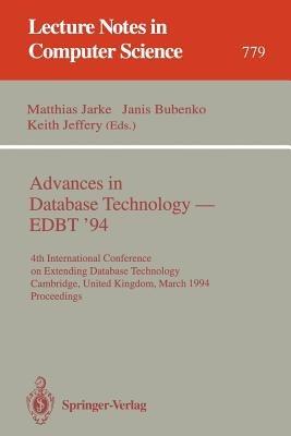 Advances in Database Technology - EDBT '94: 4th International Conference on Extending Database Technology, Cambridge, United Kingdom, March 28 - 31, 1994. Proceedings - cover