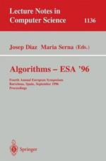Algorithms - ESA '96: Fourth Annual European Symposium, Barcelona, Spain, September 25-27, 1996. Proceedings