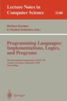 Programming Languages: Implementations, Logics, and Programs: 8th International Symposium, PLILP '96, Aachen, Germany, September 24 - 27, 1996. Proceedings - cover
